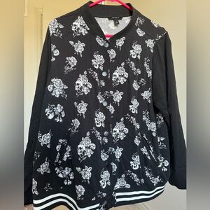 Torrid Floral Skull Bomber size 2